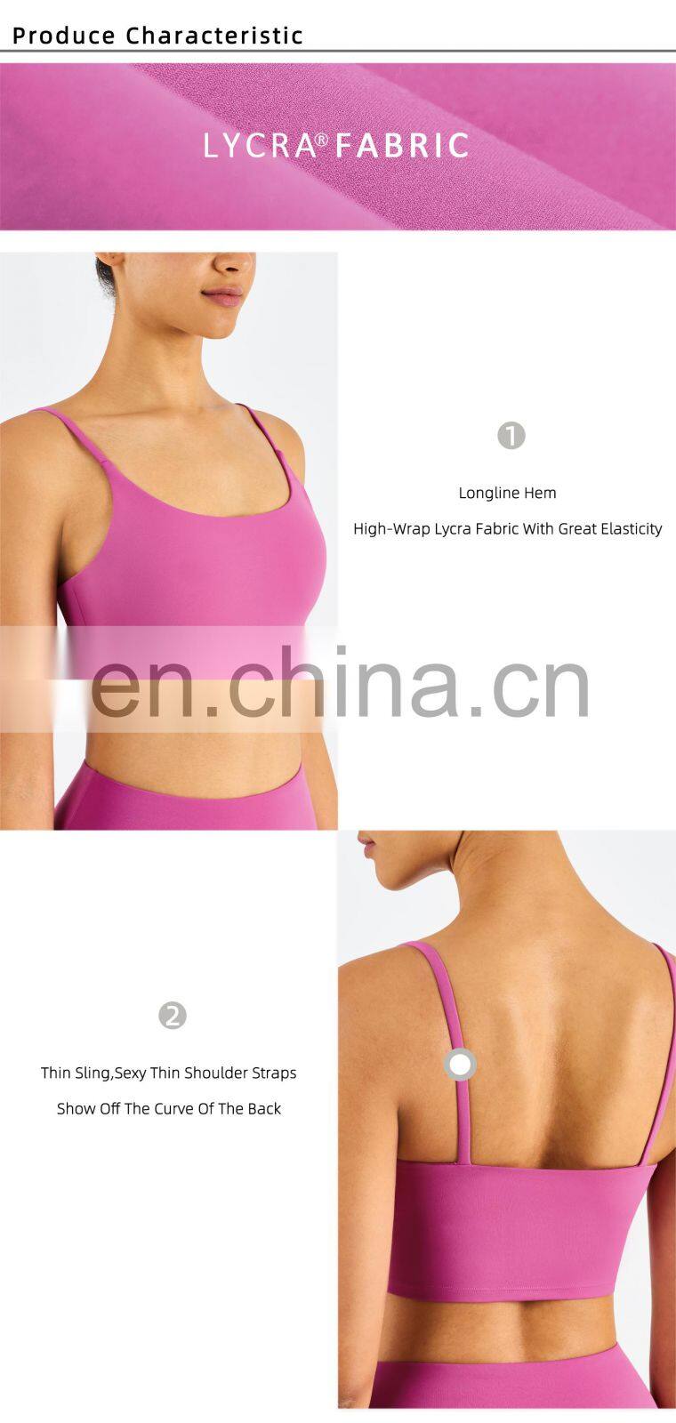 High Impact Fitness Sports Bras Breathable Sling Factory Sale Yoga Tank Tops