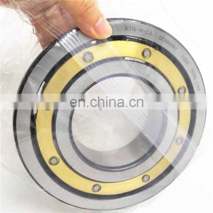 High quality 90*190*43mm 6318MC3 brass cage bearing 6318M deep groove ball bearing 6318-M-C3 ball bearing 6318