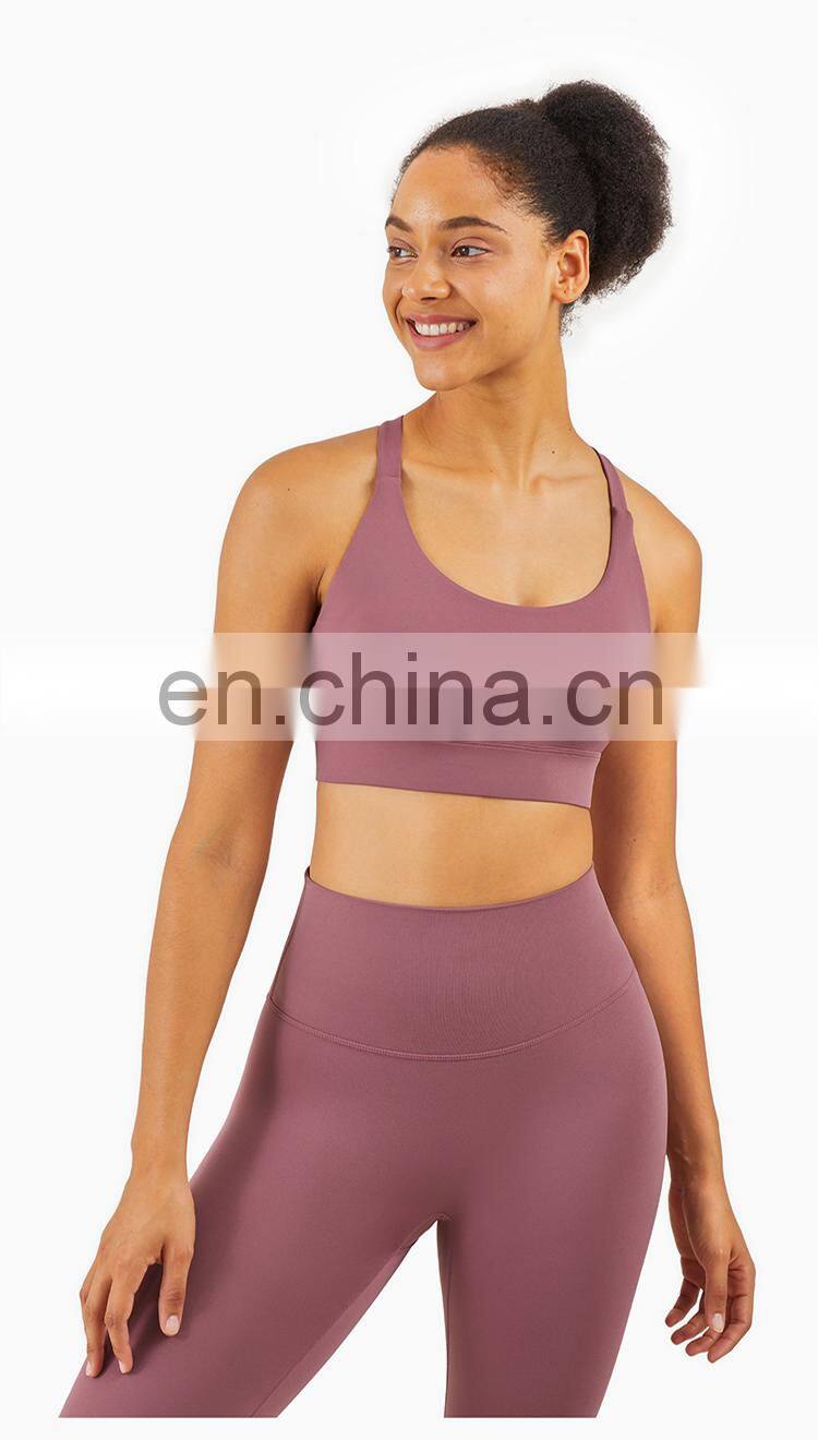 2022 Hot Sale Plus Size Women Hallow Out Back Sexy Sports Bra Custom Top Fitness