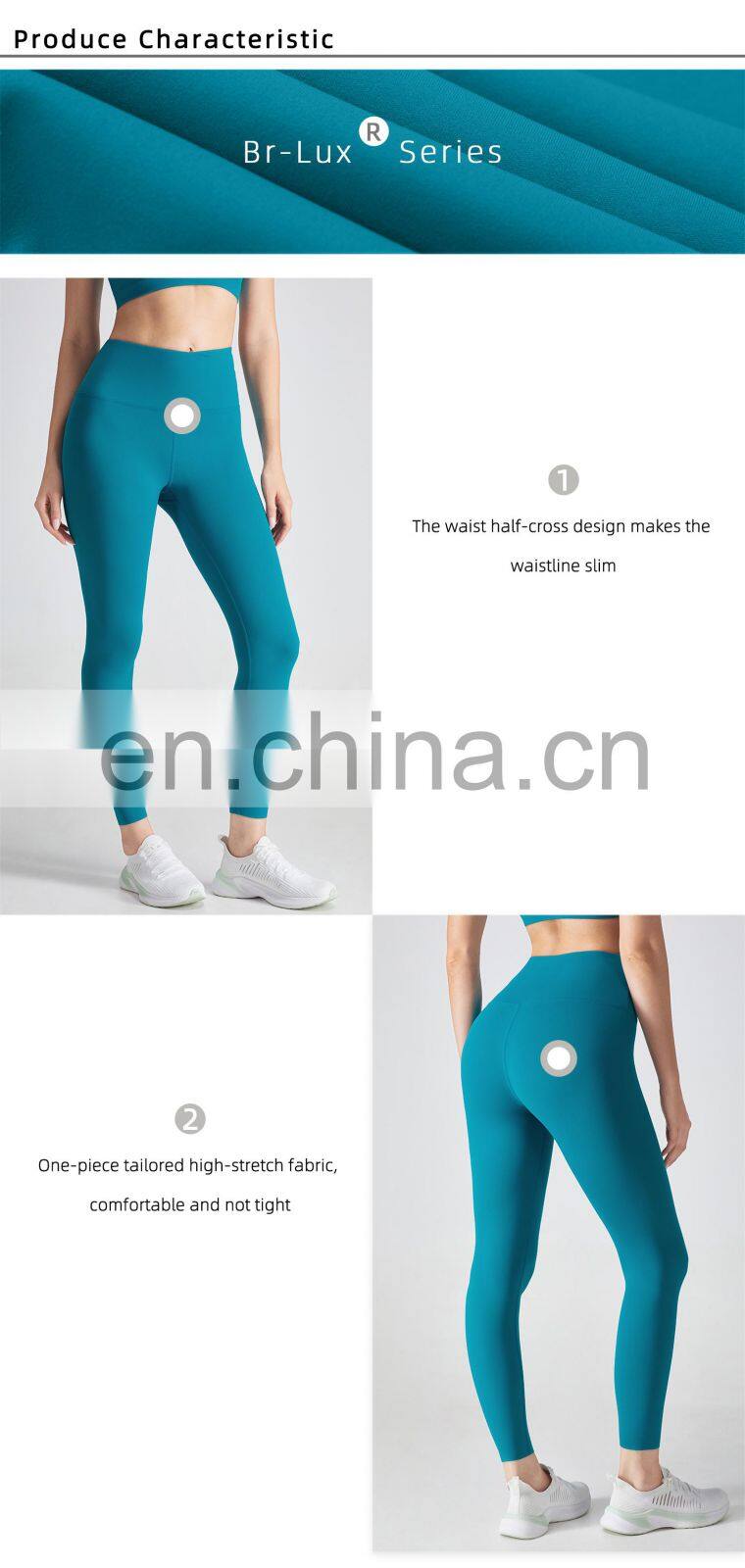 Half Cross Waist Design Printed Butt Lift Gym Leggings Yoga Gym Wear High Support