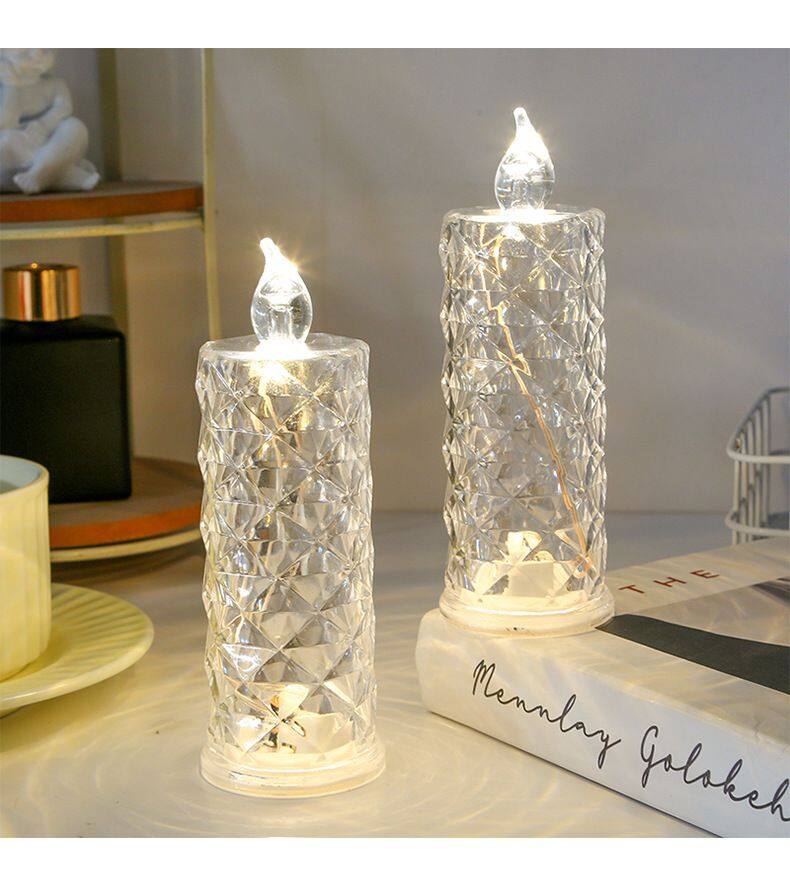 LED Rose Halo Candle Light Romantic Night Light Creative Luminous Electronic Candle Night Light