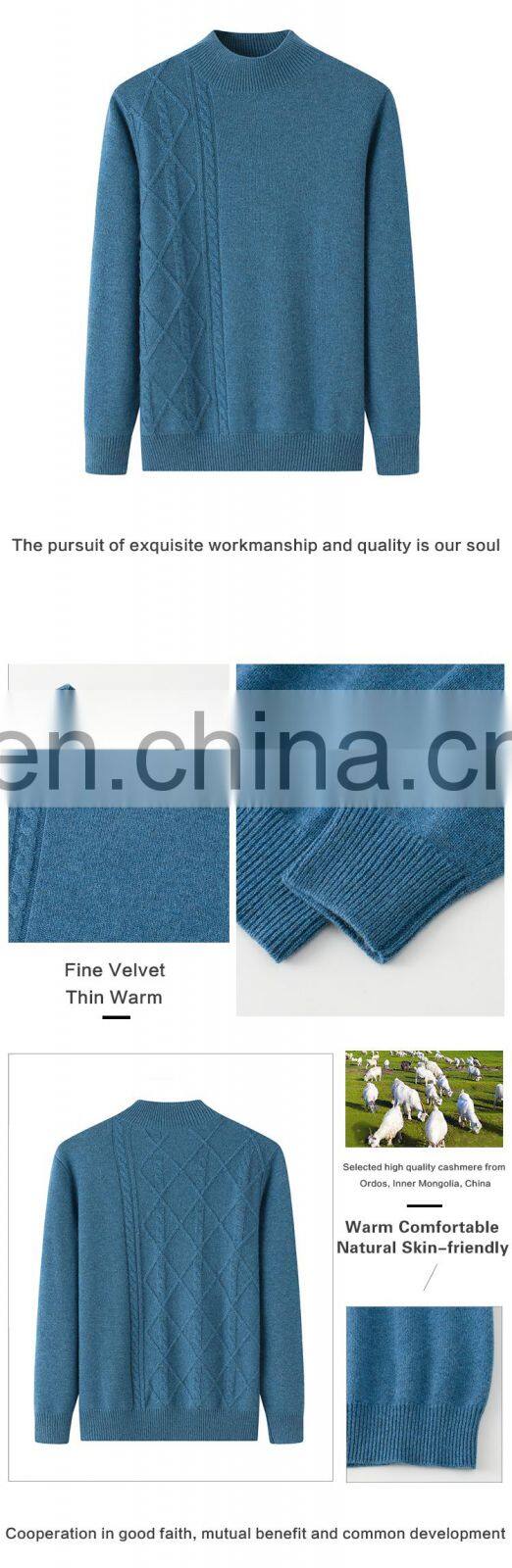 Women's 100% Cashmere Half High Collar Pullover Autumn Winter Sweater