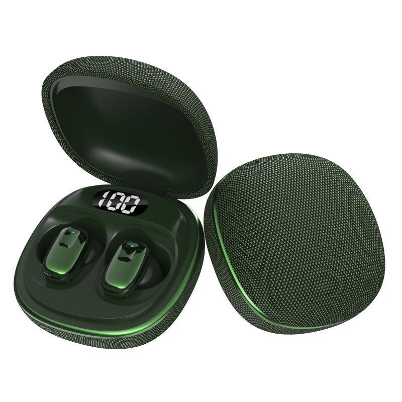 earphone colorful fabric wireless earphone TWS earbuds In-Ear Compact Headset Mini Wireless Headset with power display screen