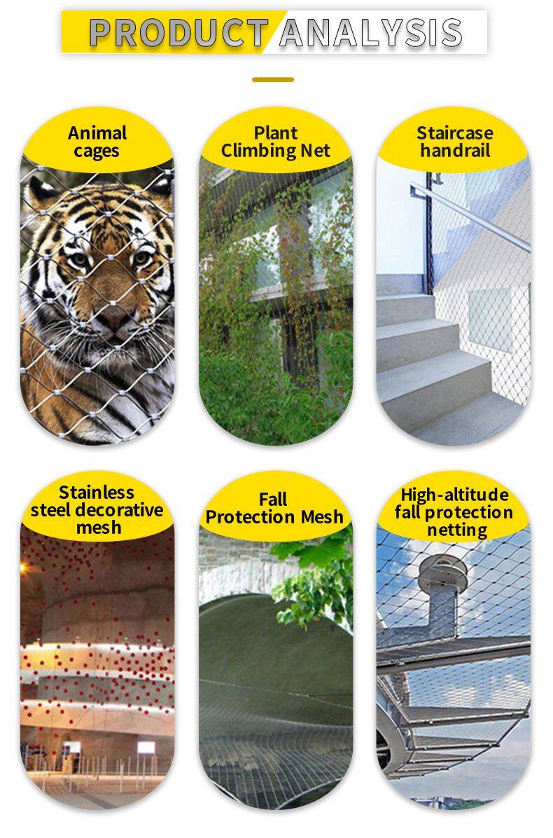 Zoo-specific Ecological Mesh/Tiger Enclosure Mesh/hand-woven Stainless Steel Rope Mesh