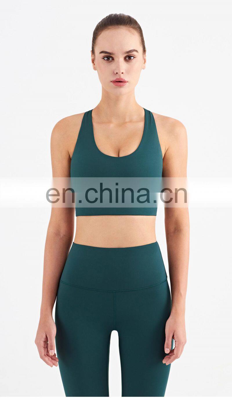 Designer Wholesale 2022 High Support Sport Bra Hollow Cross Back Sport Top Sports Bra Women
