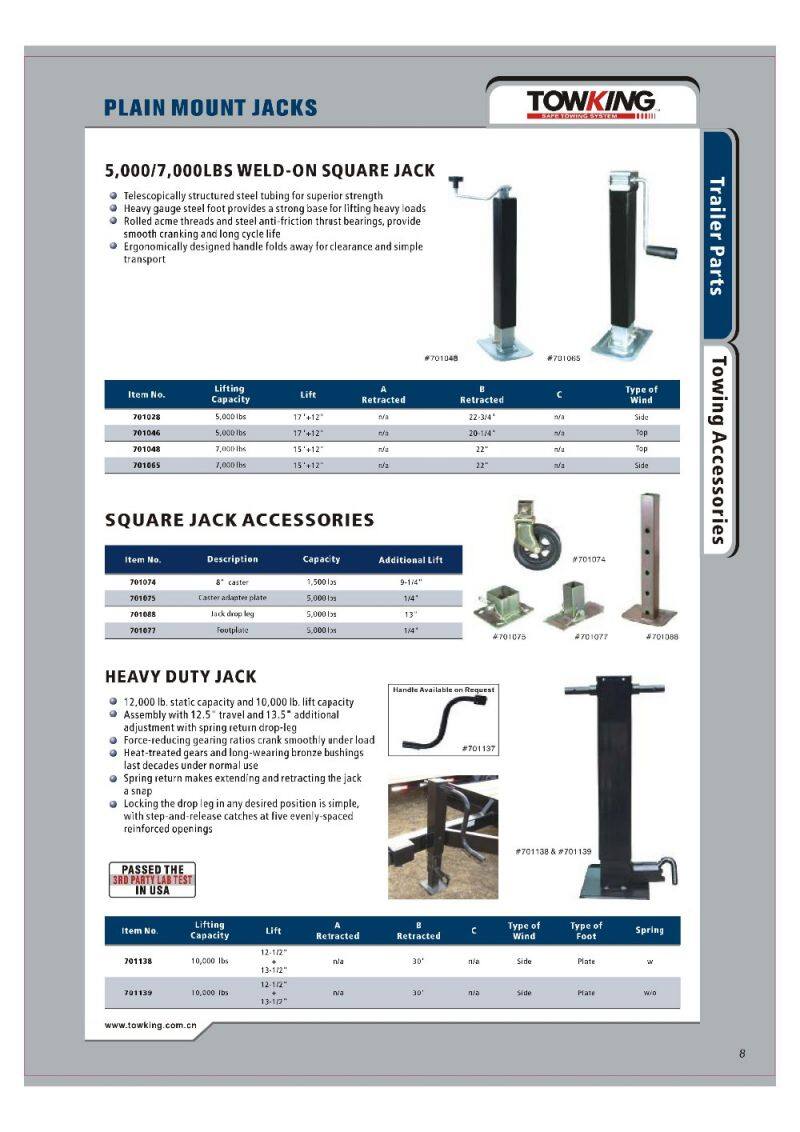 types car jack trailer car jack