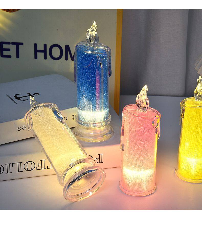 Transparent Candle Lights Twinkling Lights Bedside Restaurant Ambiance Night Lights