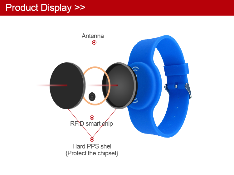 13.56mhz Wrist Band Payment RFID Silicon Wristband
