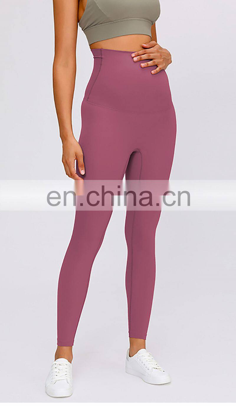 Maternity Super High Waist Workout Leggings Plus Size Nursing Pants Pregnancy Fitness Wear