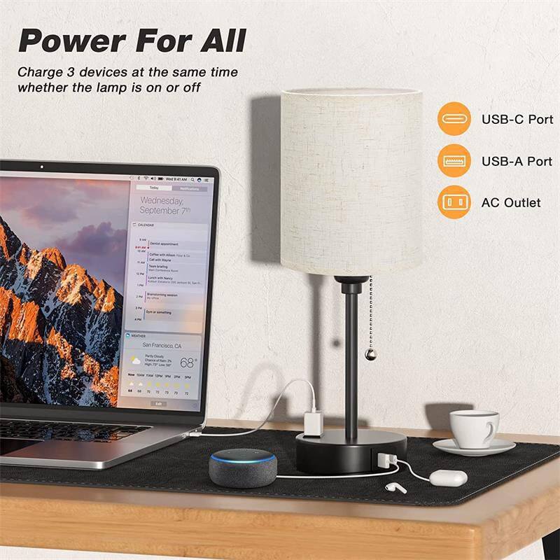 Nordic Style Bedroom Table Lamp Study Room Decoration USB Desk Lamp Led Bedside Table Lamp