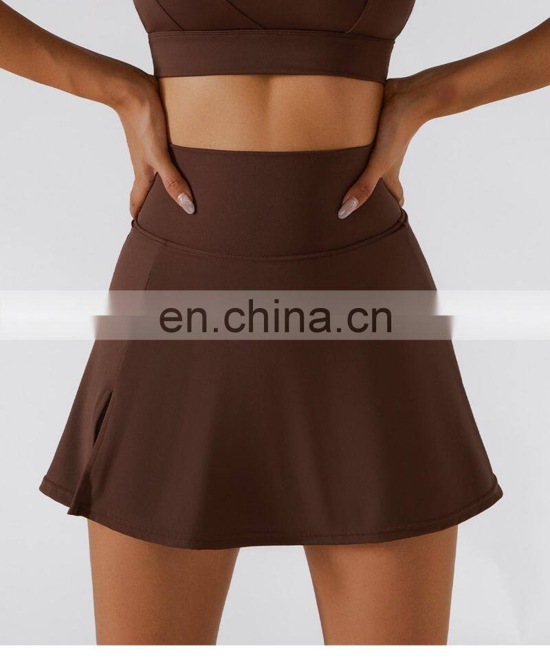 High Waisted Lightweight Tennis Skirts Shorts Sports Golf Anti Glare Mini Skorts Dresses