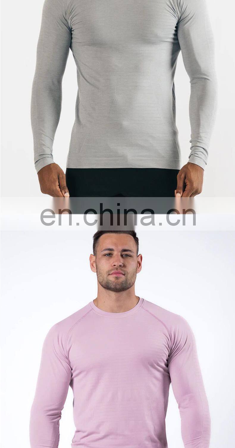 Factory Direct Supply Breathable Sport Long Sleeve Quick Dry T Shirts Gym Men'S Top