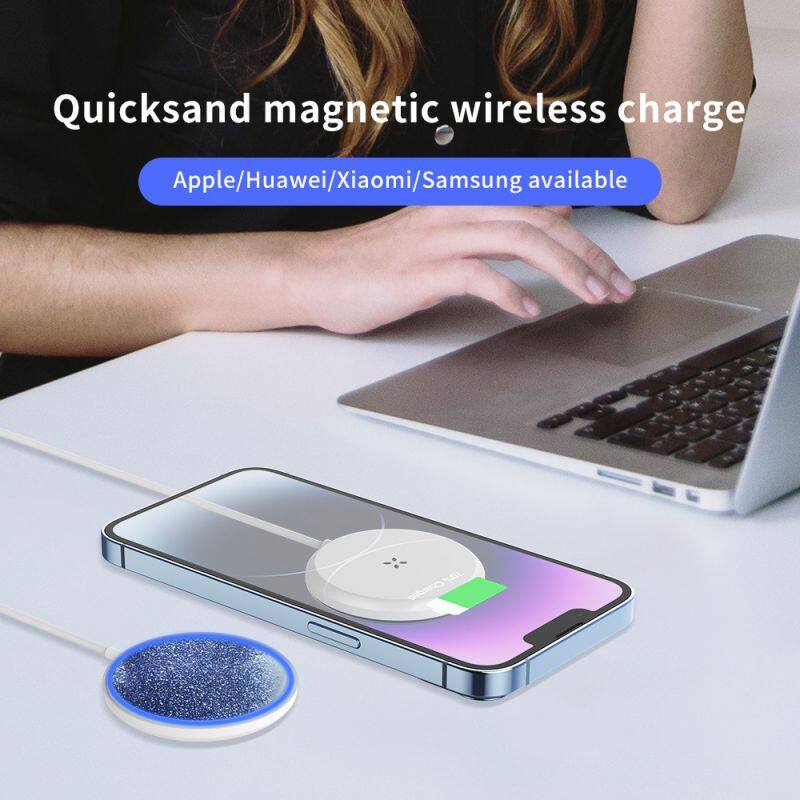 Ultra-Thin 15W Fast Wireless Charger Integrated Power Bank and Holder 5W Output Portable Magnetic Charger
