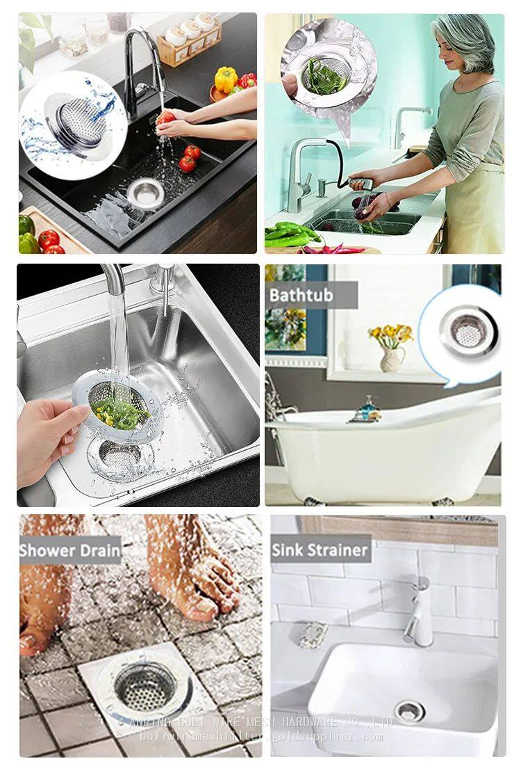 Industrial-Stainless-Steel-Perforated-Mesh-3-1-2-Corner-Kitchen-Sink-Stopper-Food-Waste-Drain-Deep-B