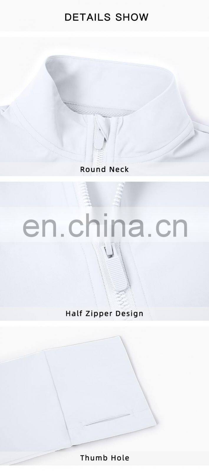 Wholesale UV Protection Women Full Zipper Yoga Tops Gym Long Sleeve Lightweight Jackets