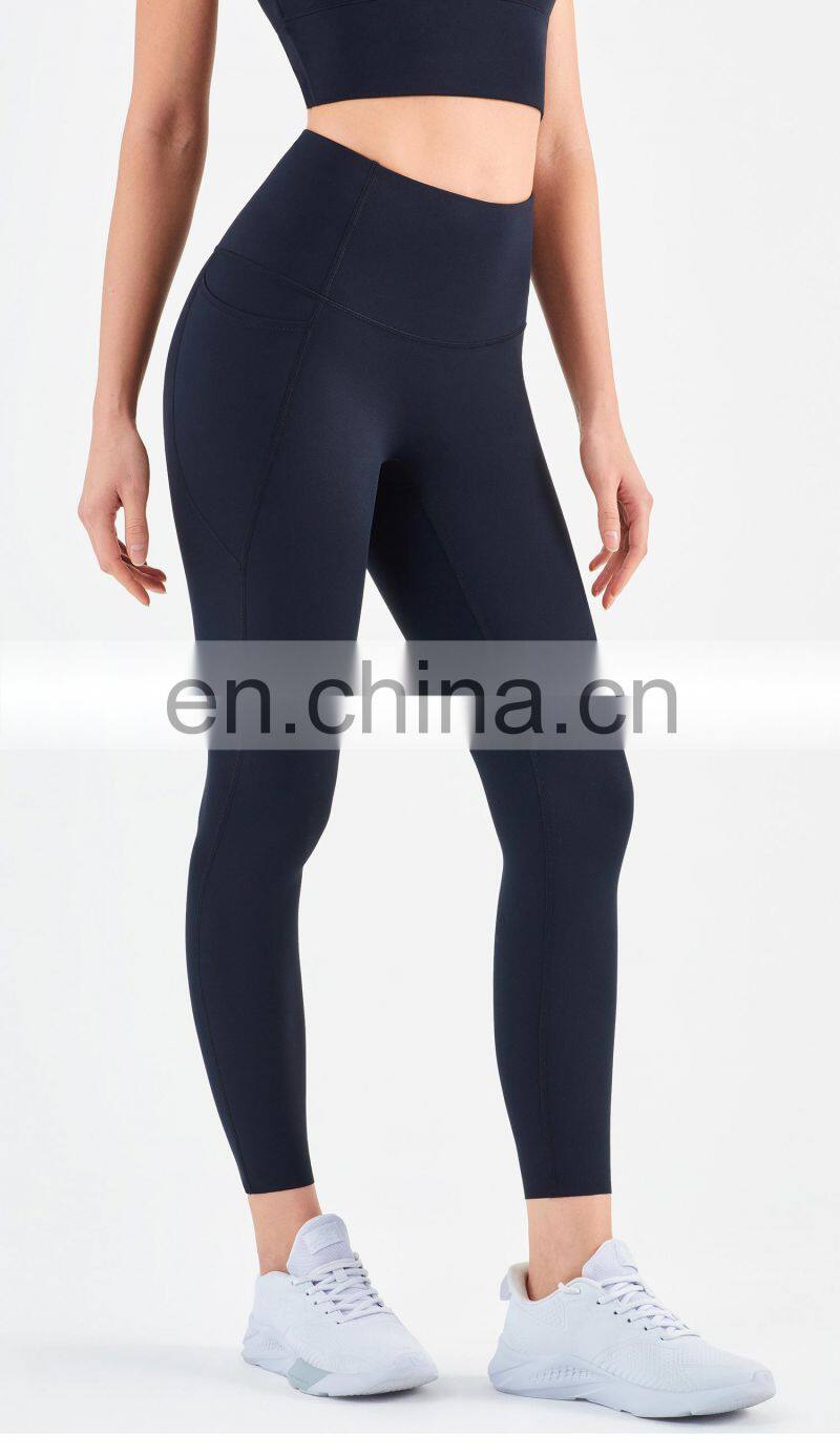 High Waist Yoga Leggings Women Recyclable Custom Gym Sports Pants With Pockets