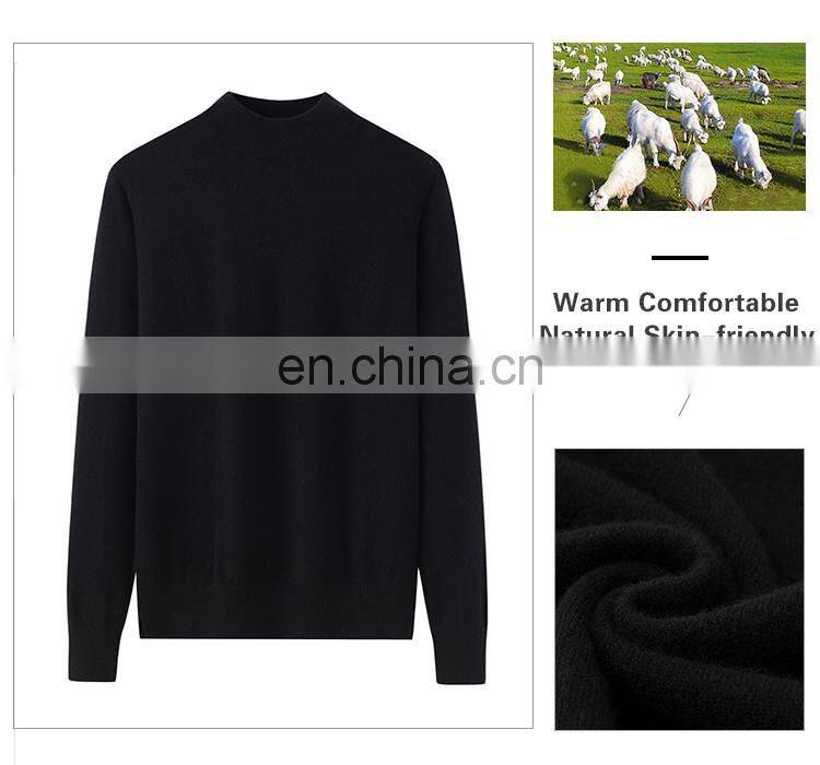 Winter Collection 100% Cashmere Pullover High Neck Warm Sweater Crew Neck Various Sizes Knitted Solid Pattern Casual Style Front