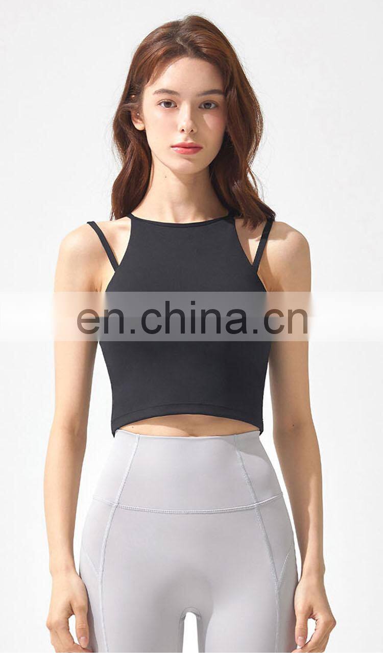 2022 Hot Sale Girls Cute Yoga Tank Top Outwear Sports Vest OEM For Gym Women
