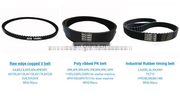 PK timing belt catalog agriculture triangle V-belt flat drive rubber V belt price list