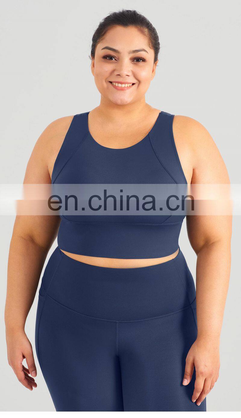 Custom High Impact Workout Plus Size Yoga Bra Shockproof Supportive Women Tank Top