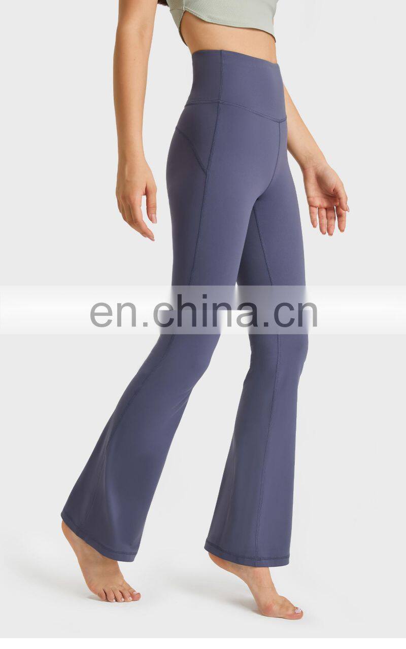 Custom High Waist Flare Running Fitness Pants Scrunch Butt Yoga Breathable Leggings