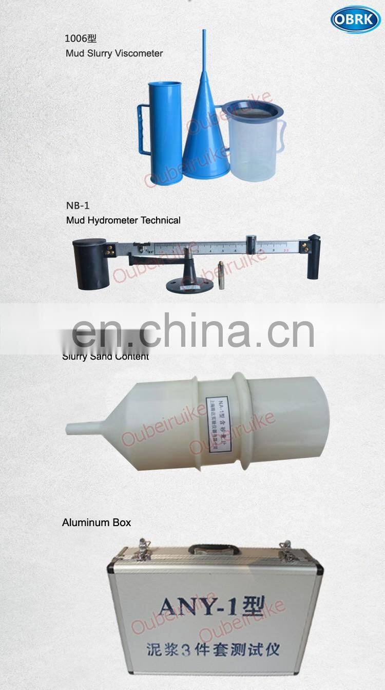 Slurry Test Kit - Mud Hydrometer, Viscometer, Marsh Funnel & Sand Content Meter For Drilling Fluid
