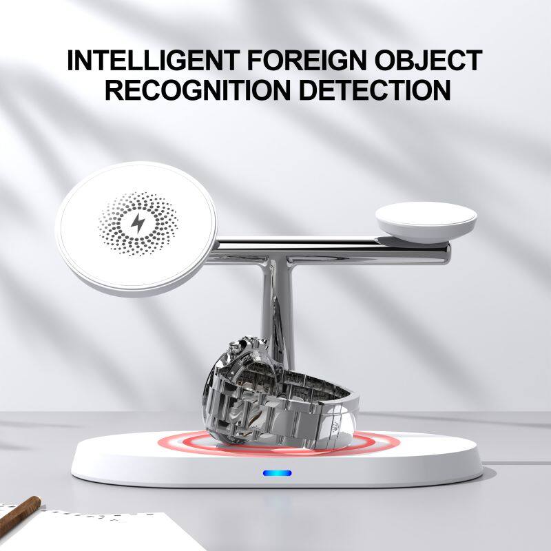 3in1 Magnetic Wireless Charger for iPhone Smart Watch Earphones Multifunctional with Holder