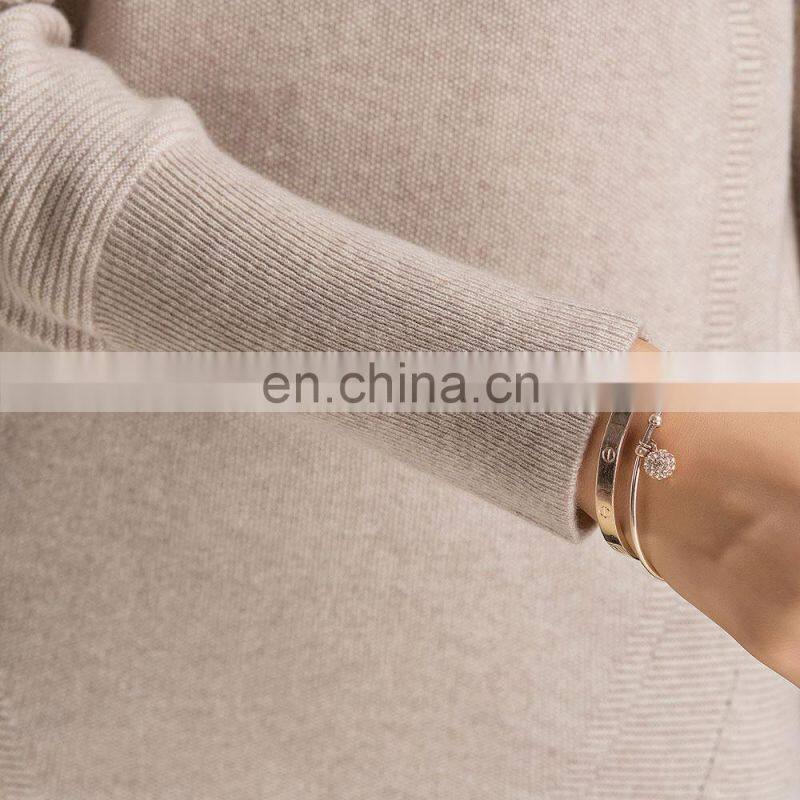 Popular Knitted Plus Size Crew Neck Pure Cashmere 2021 Sweater Womens