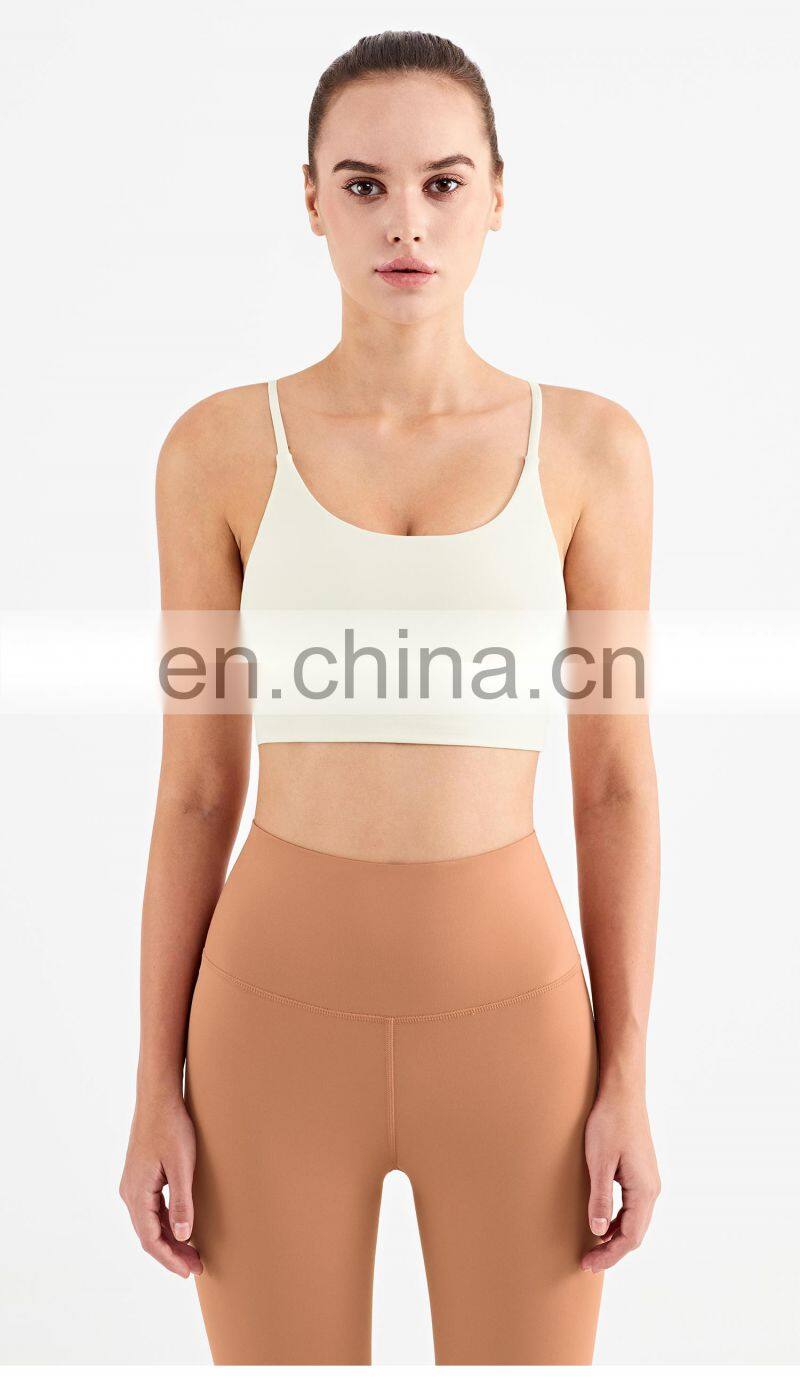 Thin shoulder Sports Vest Sexy Running Yoga Women Push-up Bra Workout Crop Top