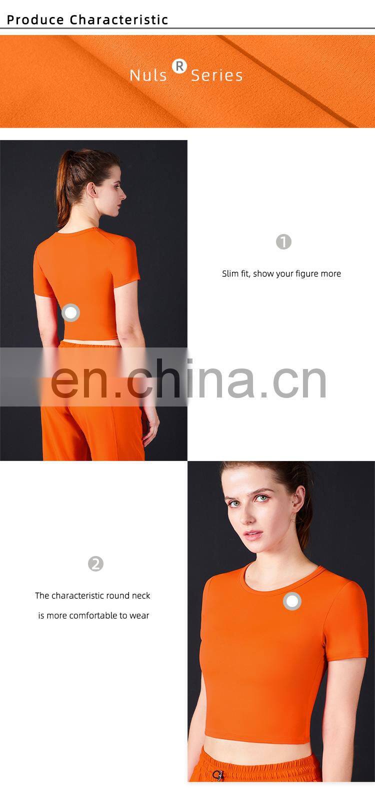 Hot Sale Gym Wear Women T Shirts Oem Slim Fit Short Compression Workout Athletic Shirt Tops