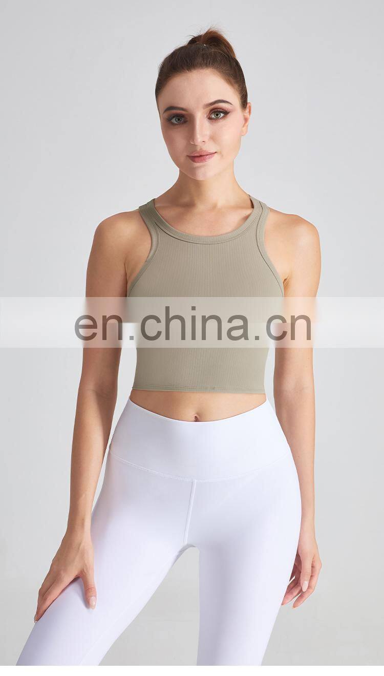 Embossing Print Sports Bra Top Sexy Y Back Women Sports Vest Running Shockproof Yoga Vest