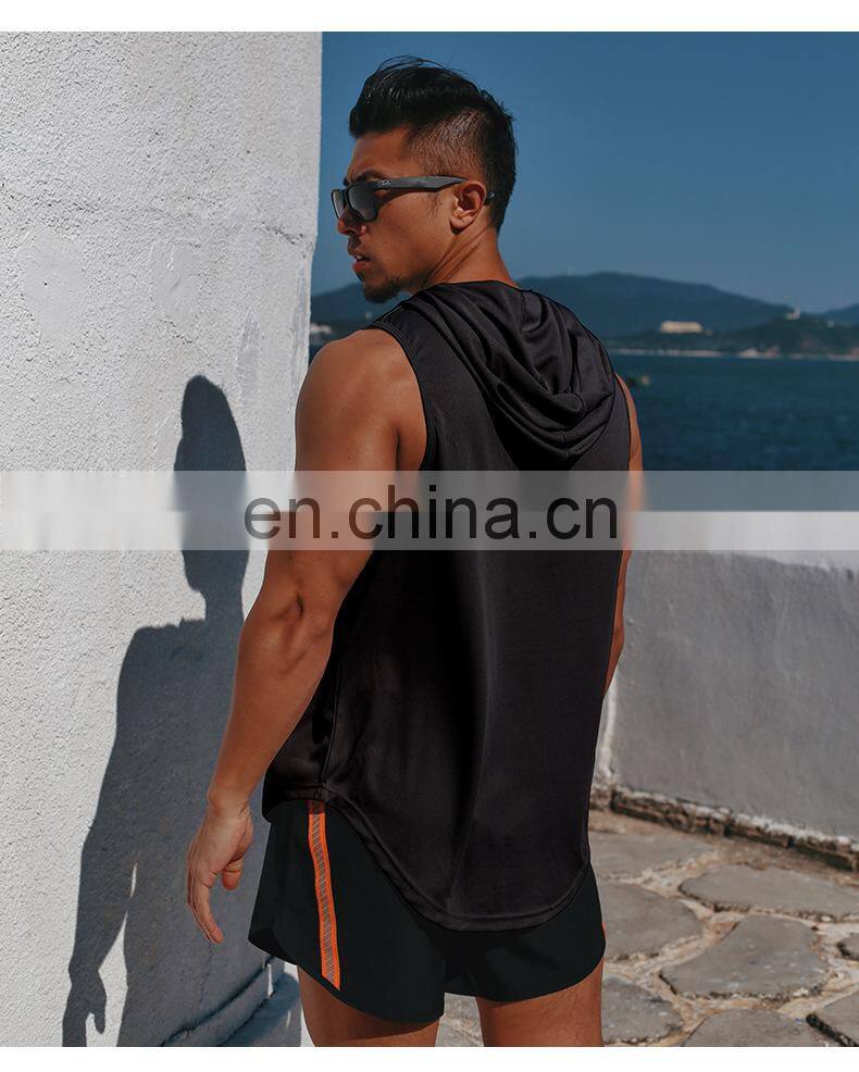 Wholesale Hooded Workout Gym Men'S Tank Tops Quick Dry Bodybuilding Muscle Vests