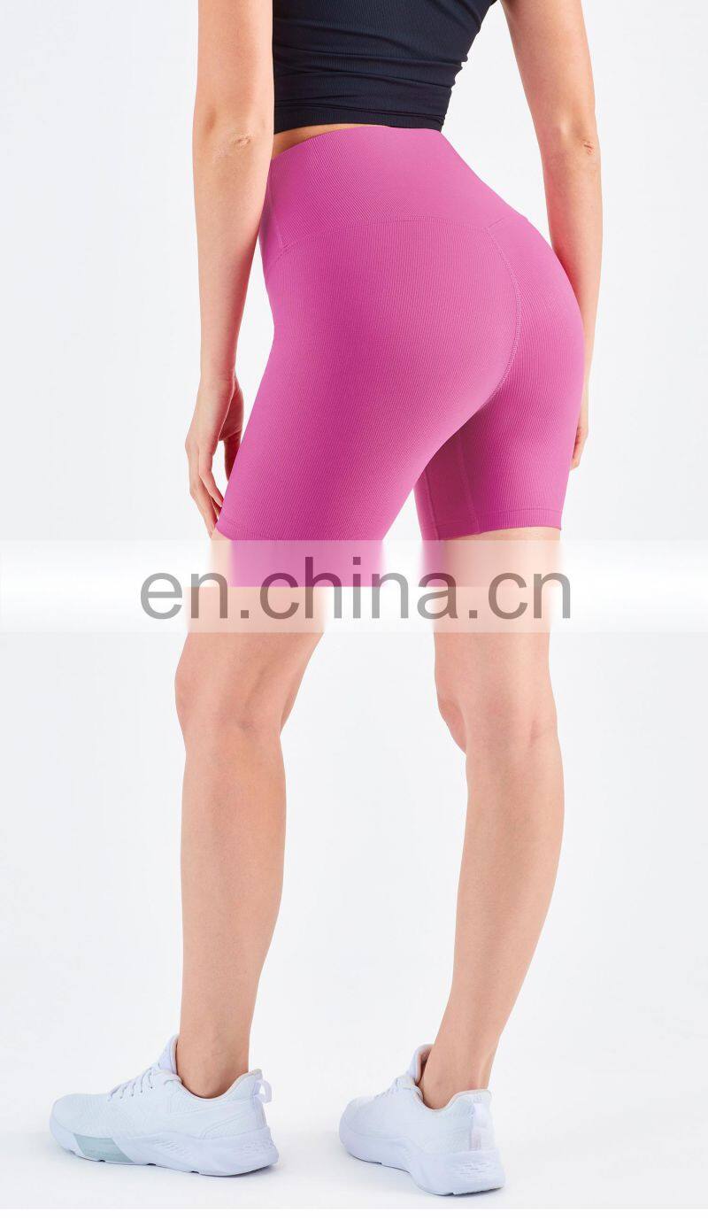 2022 Ribbed Biker Running Shorts For Women Gym Fitness Yoga Wear Without T Line