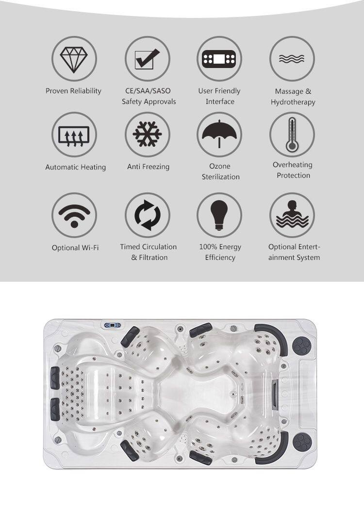 JOYSPA Hot tub side panels JY8001 large outdoor party spas hot tubs 8 person