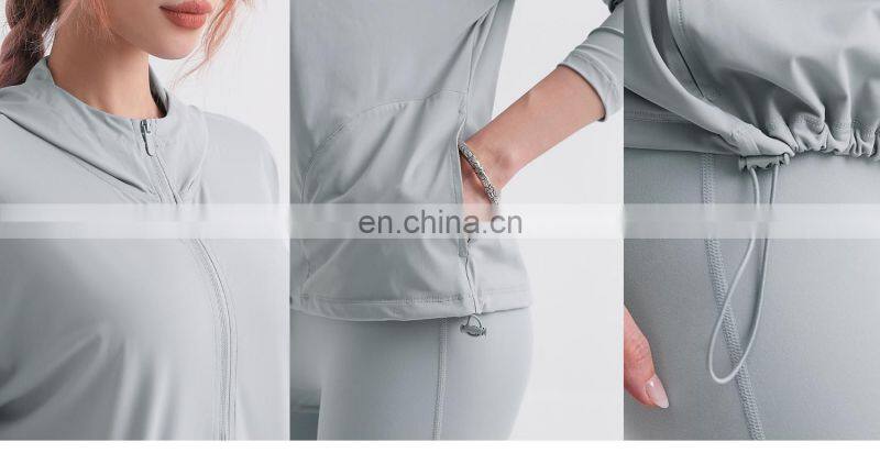 ECO Womens Sports Running Yoga Jacket Full Zip Track Turtleneck Gym Workout Top