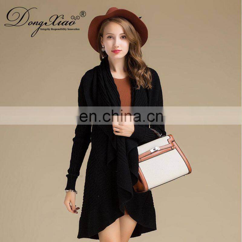 Womens Casual Sweater Cardigan Scarf Collar Long Cardigans Women's Cashmere Sweaters