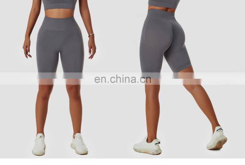 Seamless Butt Lifting Yoga Shorts Tik Tok Women High Rise Compression Biker Leggings