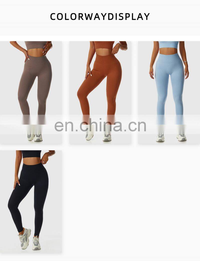 Factory Sales Seamless Scrunch Butter Yoga Leggings Gym High Waist Sports Fitness Pants