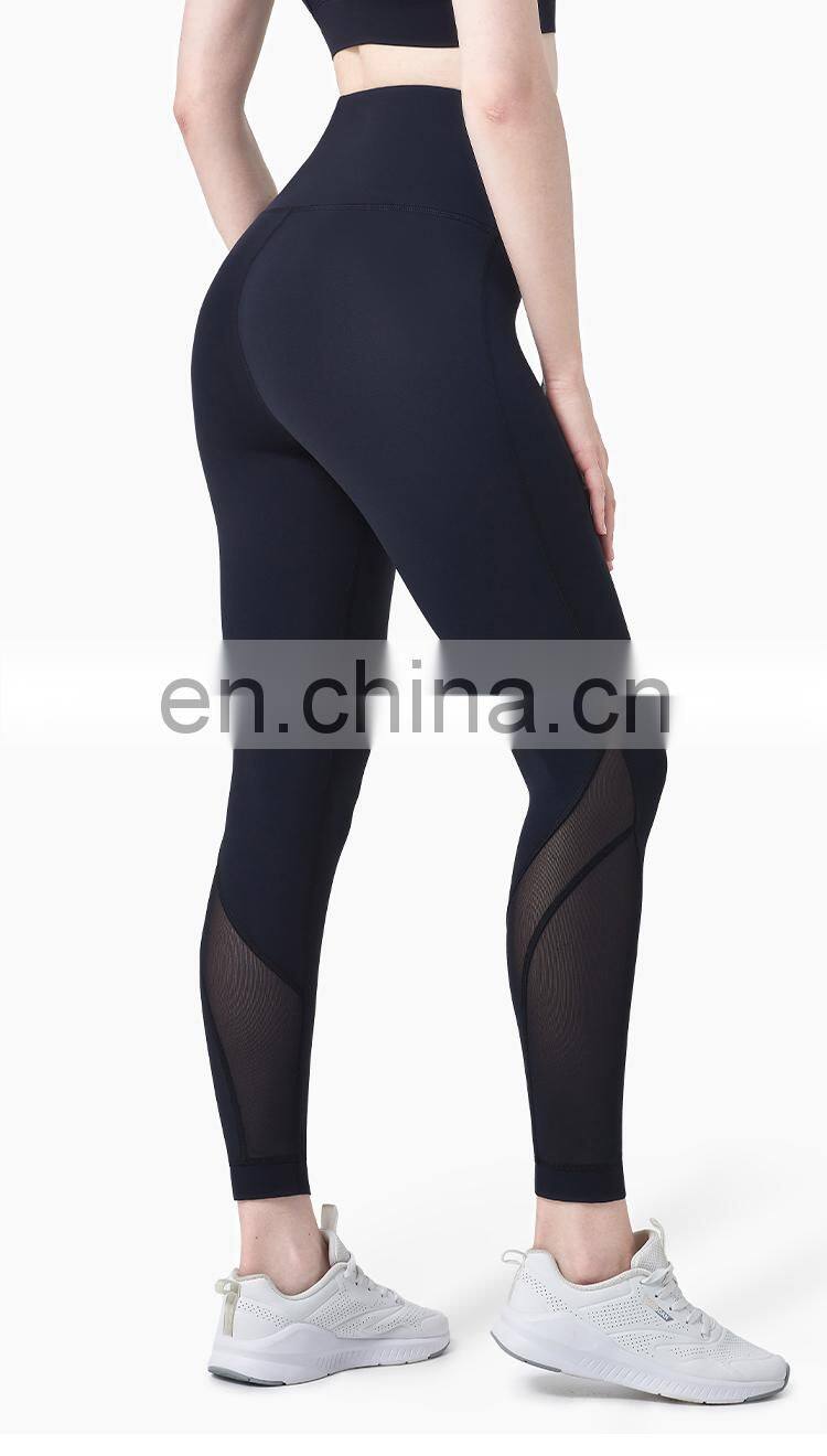 Wholesale Custom Women Yoga Pant Fitness Apparel High Waisted Workout Sport Mesh Yoga Leggings