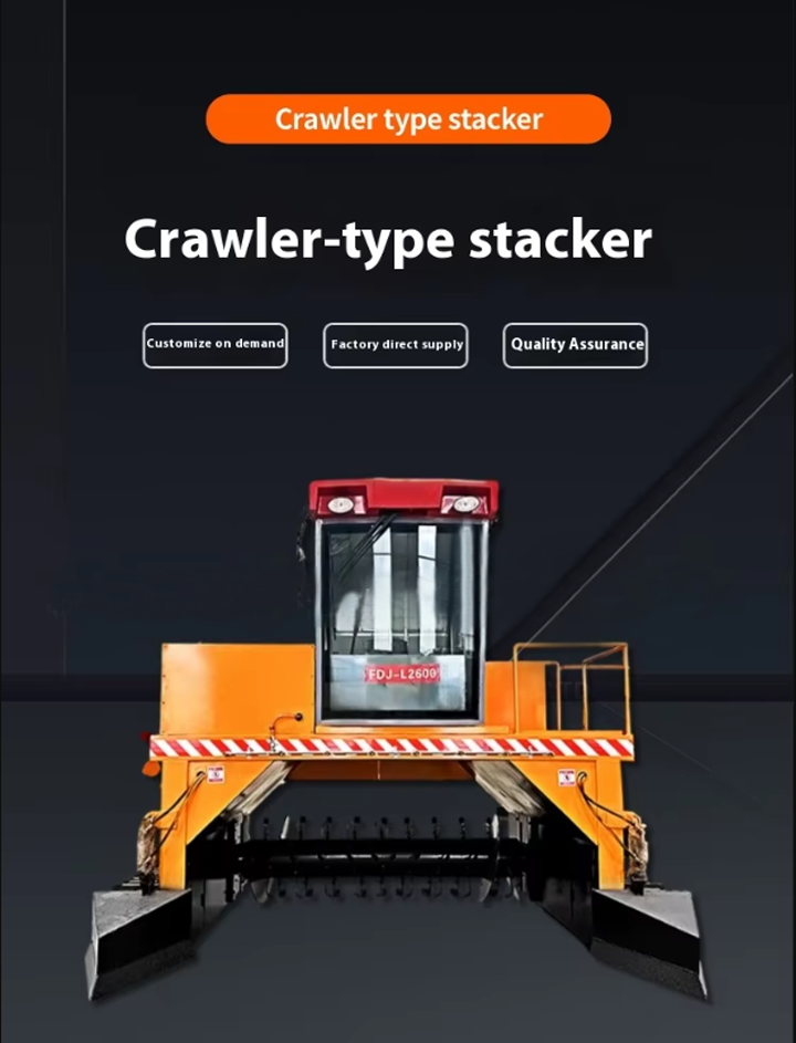 2400 Model Self-Propelled Strip Pile Composter Crawler Organic Fertilizer Fermentation Equipment for Sale
