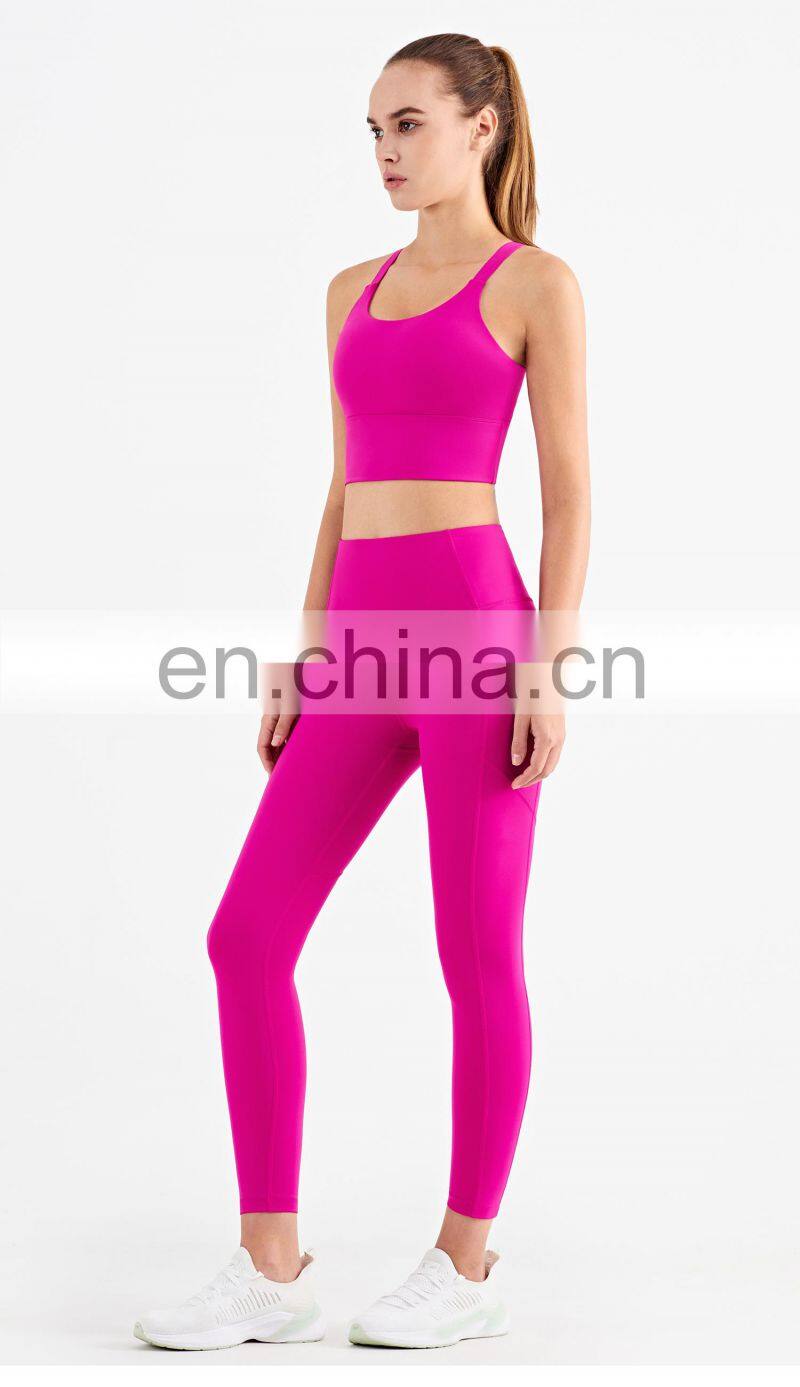 Breathable Adjustable Strap Racer Back Wholesale Fitness Gym Wear Women Sports Yoga Bra