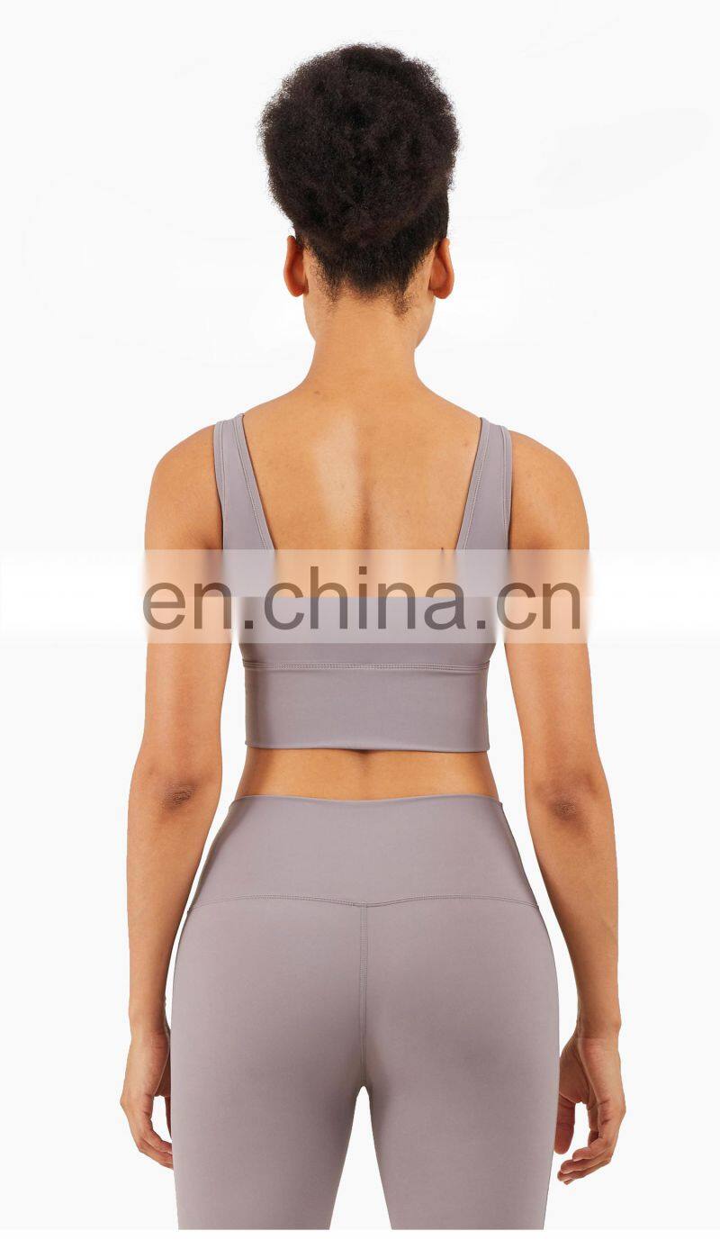 2022 New High Impact Sports Bra With Deep U Back Top Fitness Custom Logo For Women