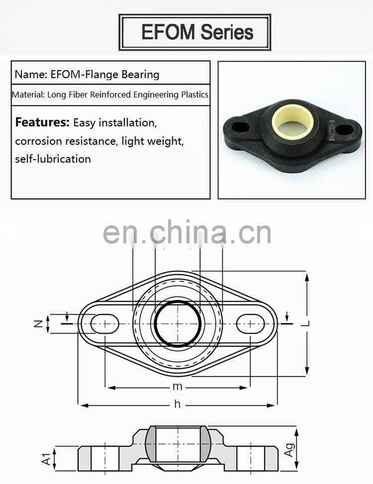 Self Lubricating Pedestal Bearing 01-04/06/08/10/12/15/20/25/30 EFOM