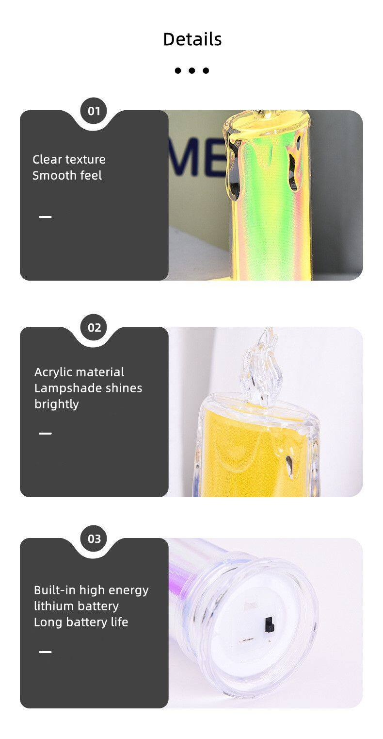 Transparent Candle Lights Twinkling Lights Bedside Restaurant Ambiance Night Lights