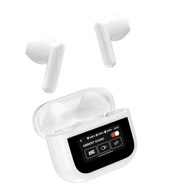 ANC ENC Earbuds With LCD Colorful Touch Screen TWS Wireless Stereo Type-C Headphones