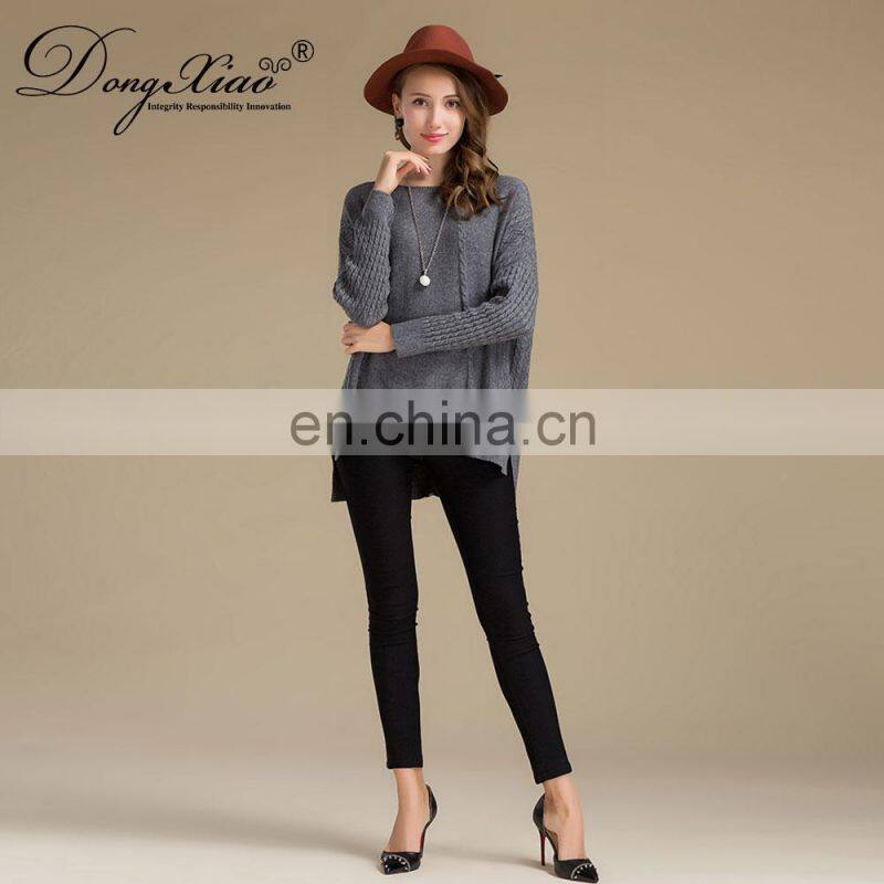 Women's 100% Cashmere Oversize Sweater Chunky Knit Batwing Sleeves Crew Neck Casual Style Winter Season OEM Service Available