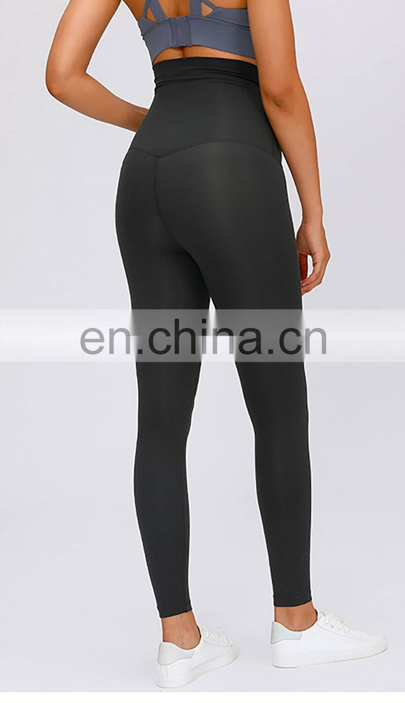 Maternity Super High Waist Workout Leggings Plus Size Nursing Pants Pregnancy Fitness Wear