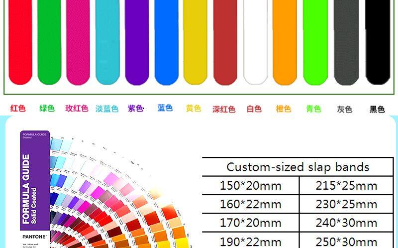 Custom Safety Silicone Eco-friendly   Logo Printed  Kids  Slap  Band for  Advertising  Promotional