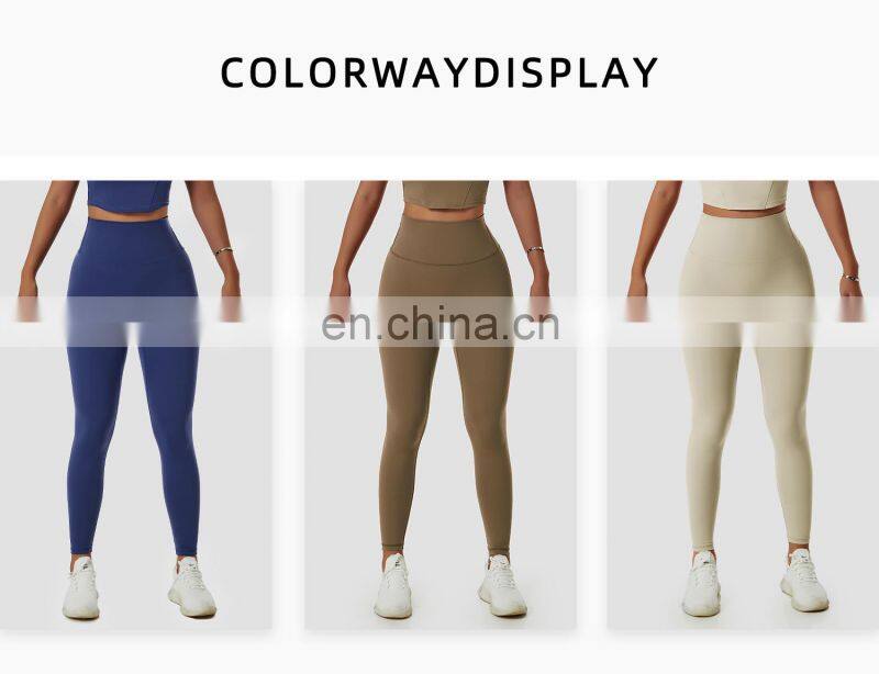 Custom Solid Yoga Leggings Without T Line Women Breathable Scrunch Butt Sport Pants