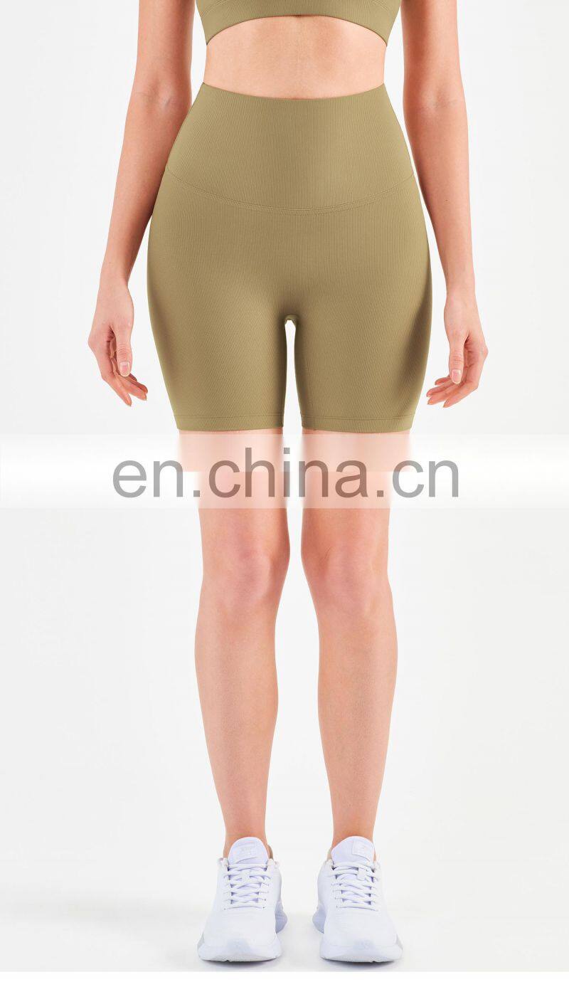 2022 Ribbed Biker Running Shorts For Women Gym Fitness Yoga Wear Without T Line